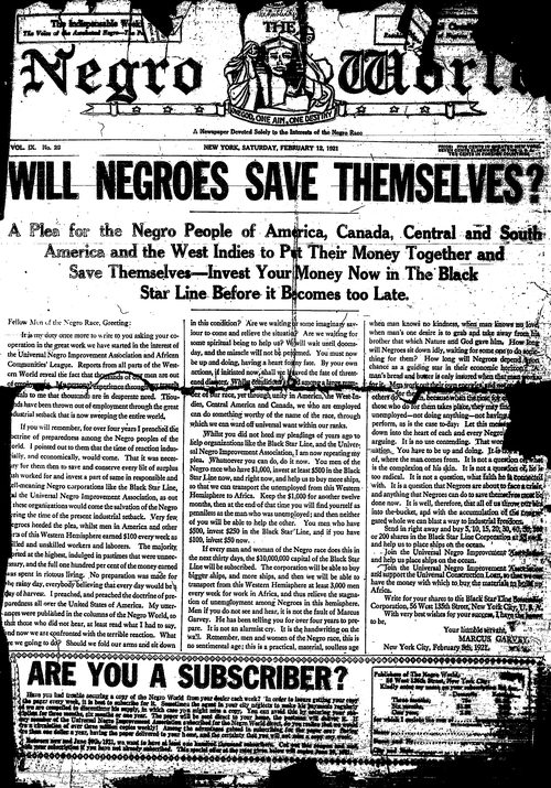 Front page, February 12, 1921