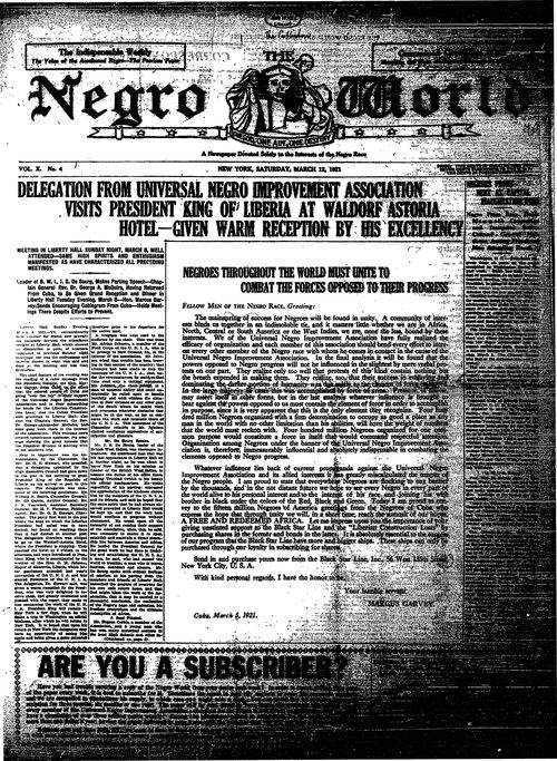Front page, March 12, 1921
