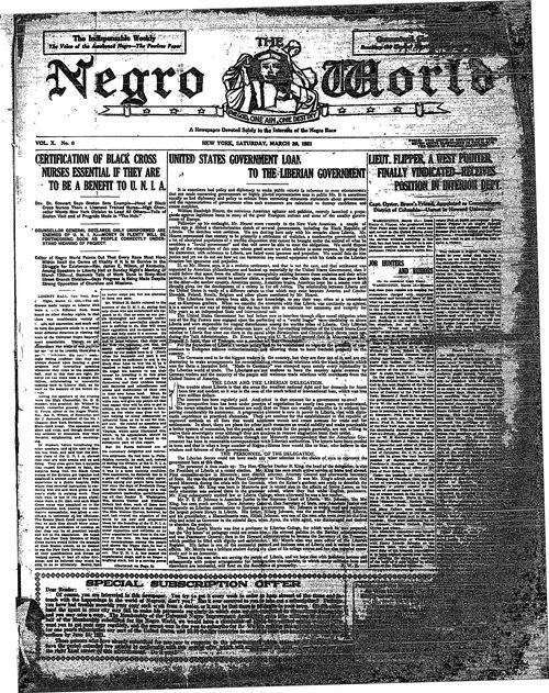 Front page, March 26, 1921