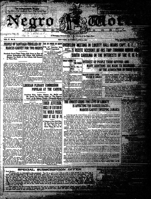 Front page, April 9, 1921