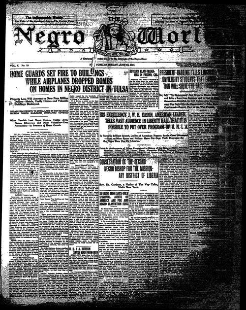 Front page, June 18, 1921