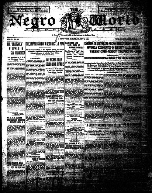 Front page, July 2, 1921