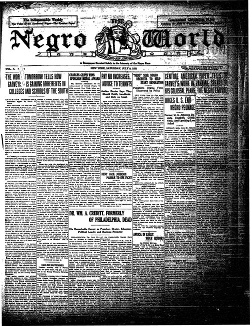 Front page, July 9, 1921