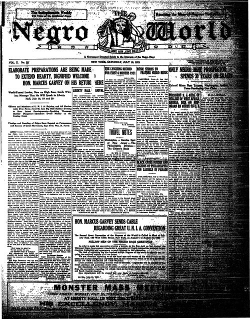 Front page, July 16, 1921