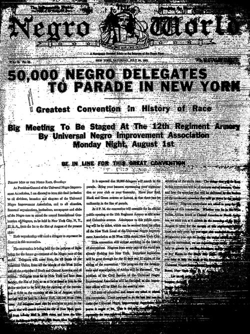Front page, July 30, 1921