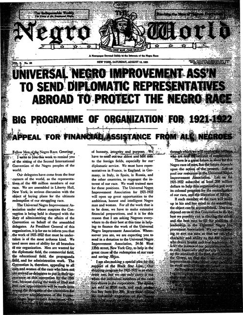 Front page, August 13, 1921
