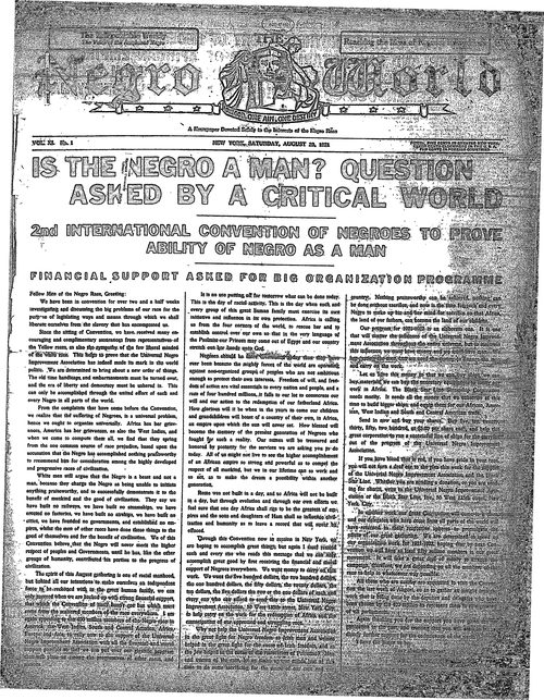 Front page, August 20, 1921