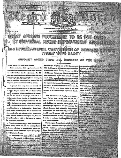 Front page, August 27, 1921
