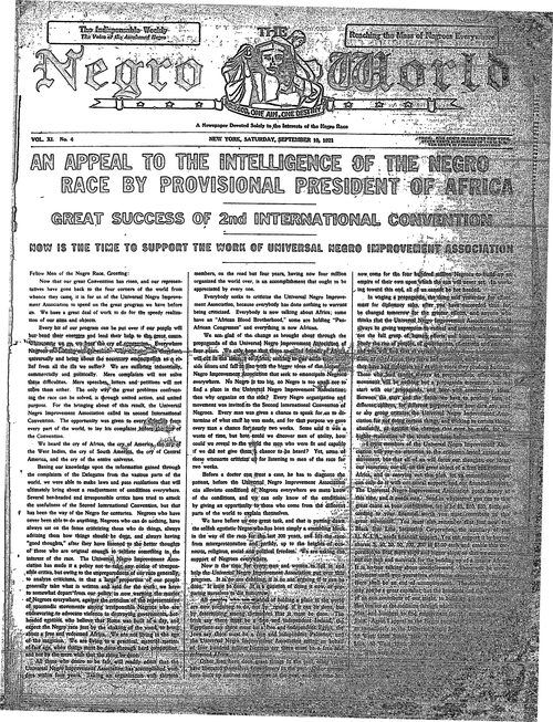 Front page, September 10, 1921