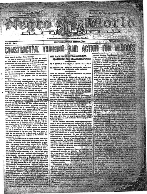 Front page, October 8, 1921