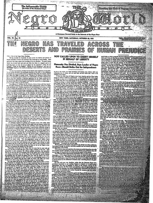 Front page, October 22, 1921