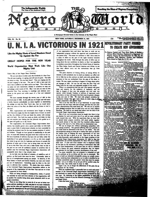 Front page, December 31, 1921