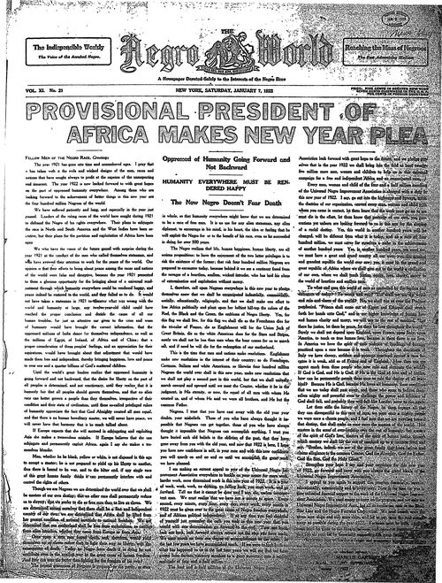 Front page, January 7, 1922