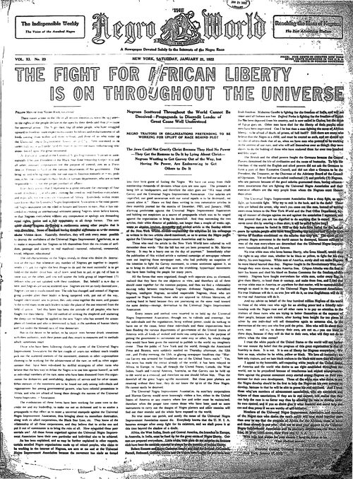 Front page, January 21, 1922