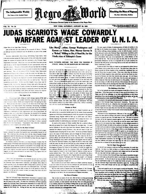 Front page, January 28, 1922