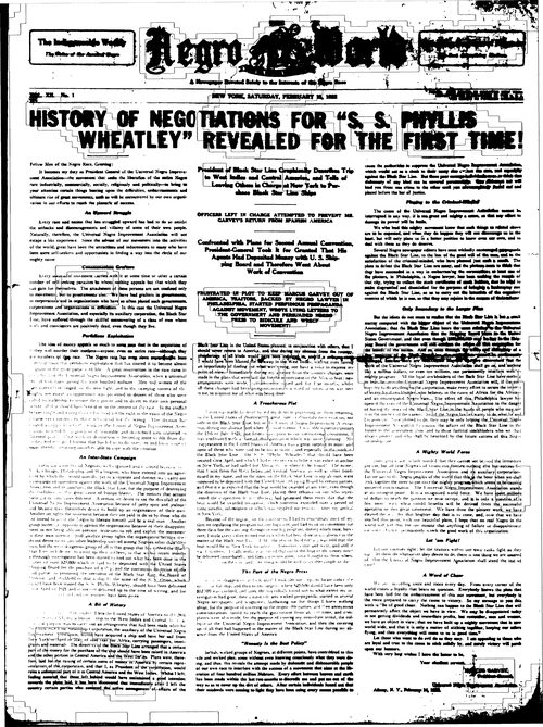 Front page, February 18, 1922