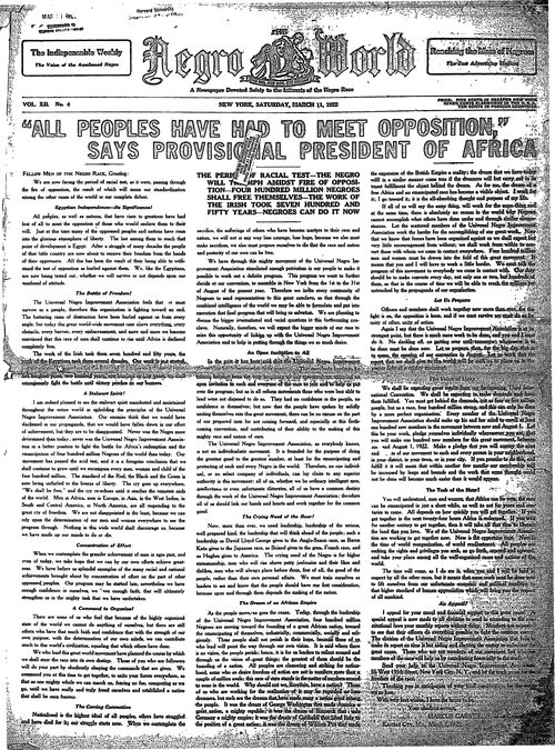 Front page, March 11, 1922