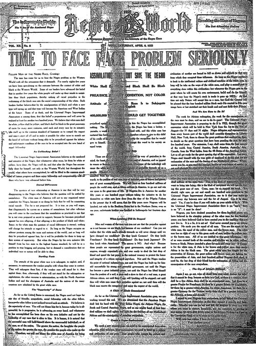 Front page, April 8, 1922