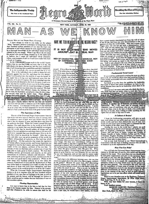 Front page, April 29, 1922