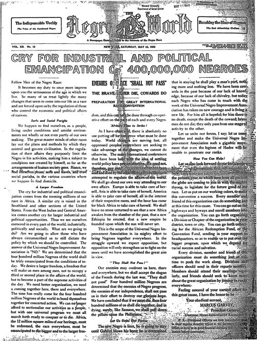 Front page, May 13, 1922