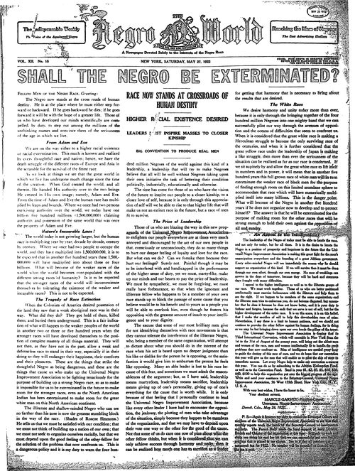 Front page, May 27, 1922