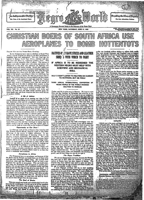 Front page, June 17, 1922