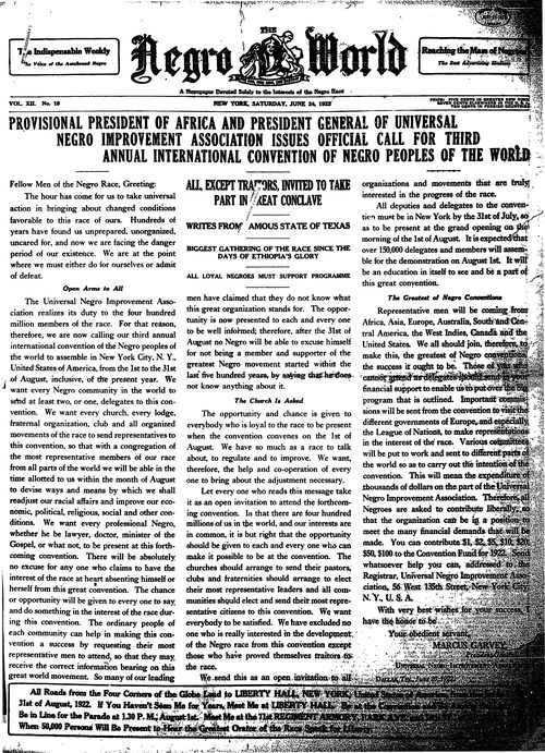 Front page, June 24, 1922