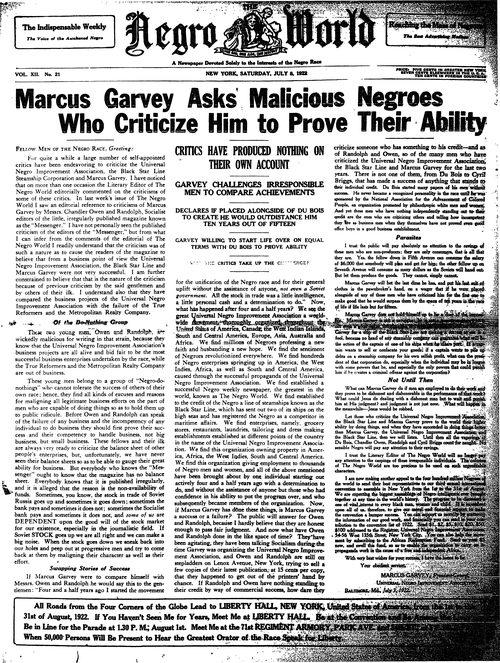 Front page, July 8, 1922
