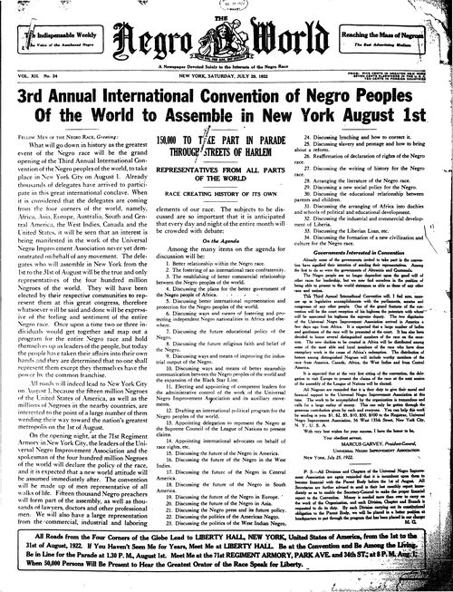 Front page, July 29, 1922