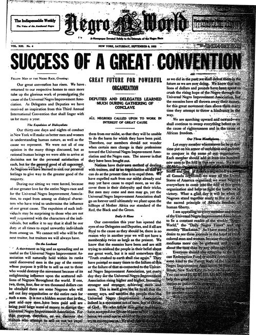 Front page, September 9, 1922