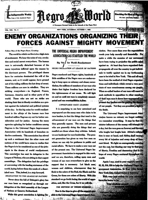 Front page, October 7, 1922