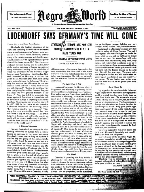 Front page, October 14, 1922