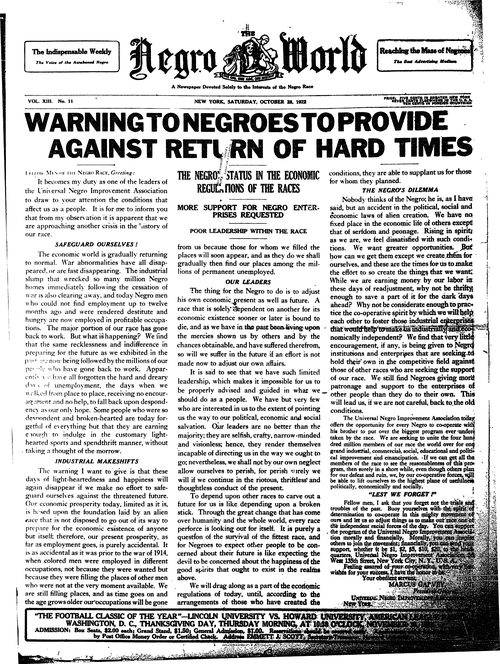 Front page, October 28, 1922