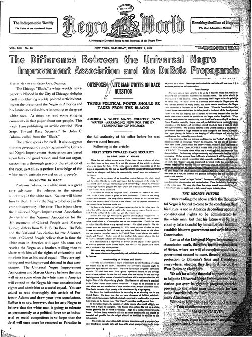 Front page, December 2, 1922