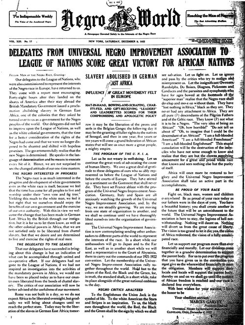 Front page, December 9, 1922