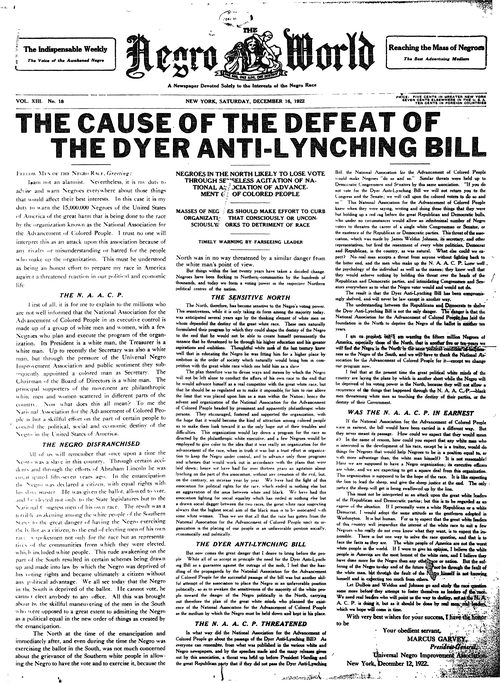 Front page, December 16, 1922