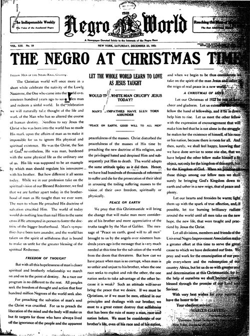 Front page, December 23, 1922