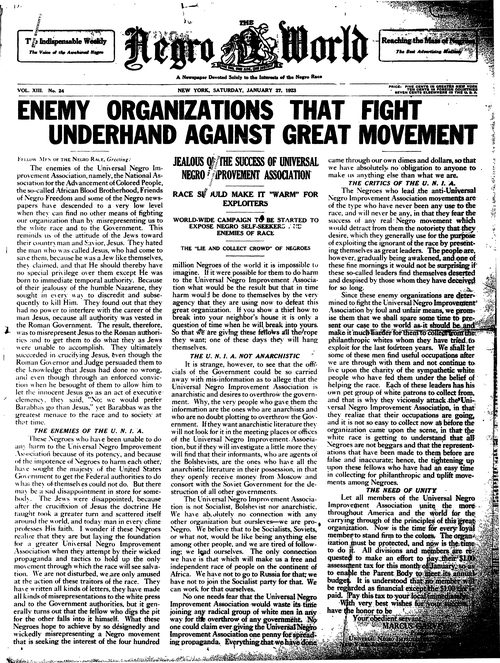 Front page, January 27, 1923