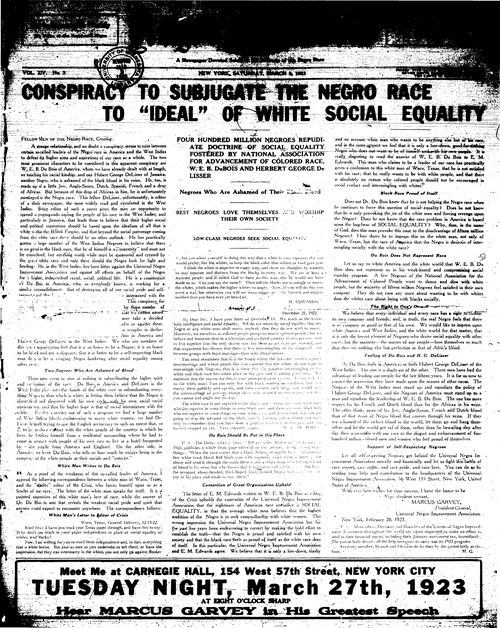 Front page, March 3, 1923