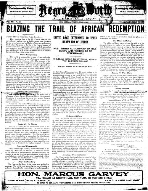 Front page, May 5, 1923