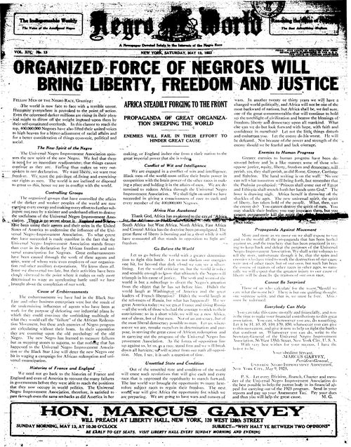 Front page, May 12, 1923