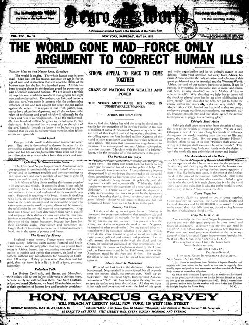 Front page, May 19, 1923