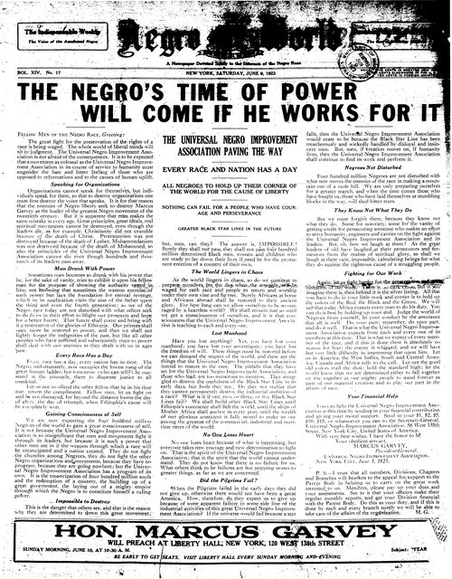 Front page, June 9, 1923
