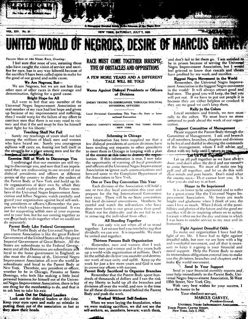 Front page, July 7, 1923