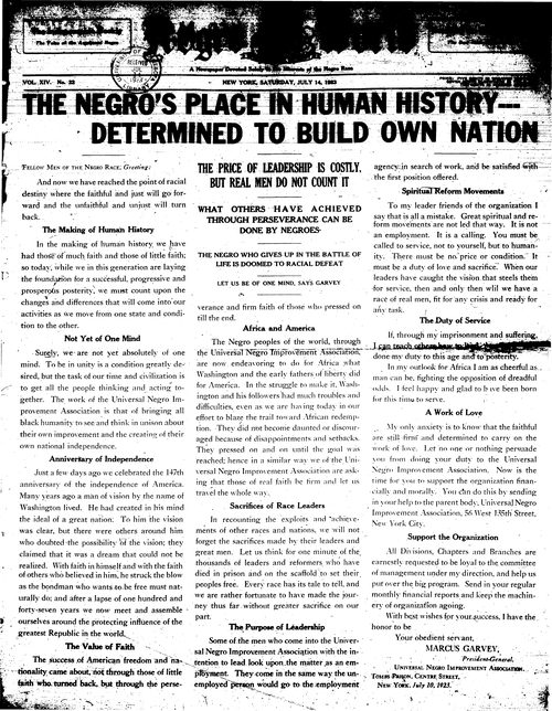 Front page, July 14, 1923