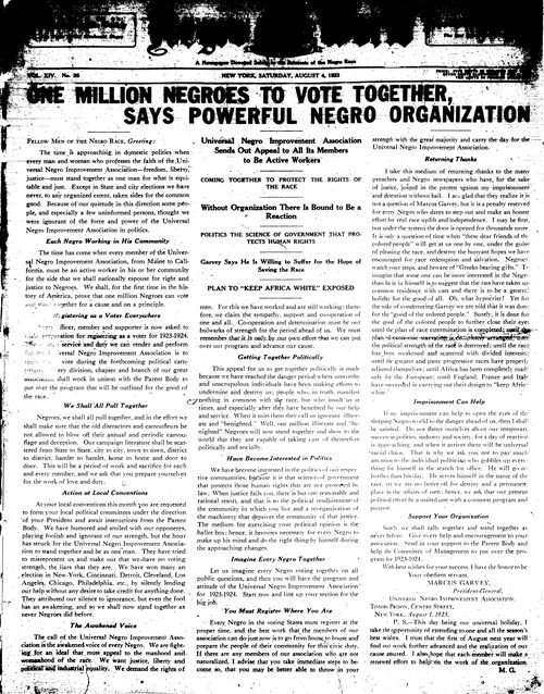 Front page, August 4, 1923
