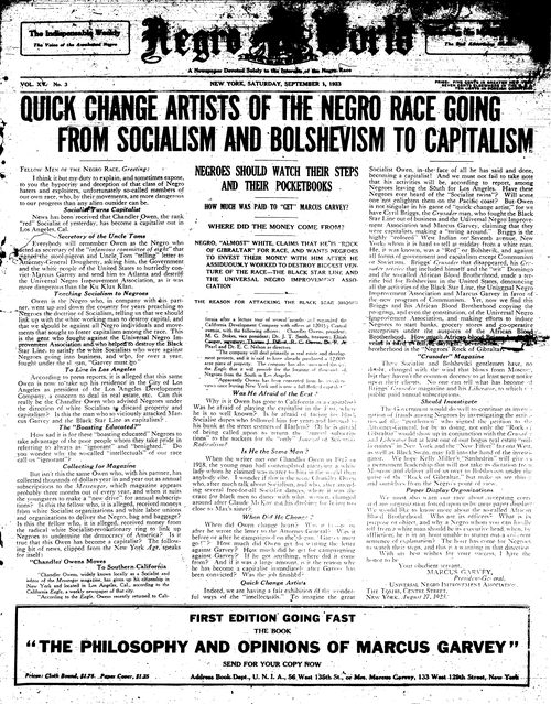 Front page, September 1, 1923
