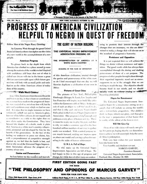 Front page, October 13, 1923