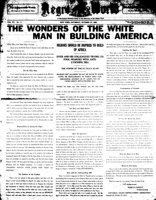 Front page, October 27, 1923