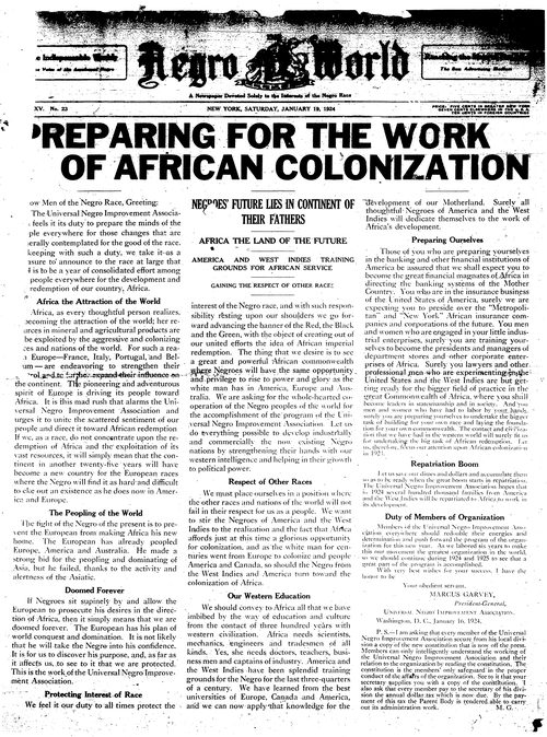 Front page, January 19, 1924